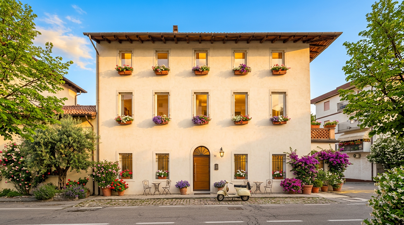 Facciata dell'edificio storico in Via XX Settembre 57, futura Casa Famiglia per anziani a Pinzano al Tagliamento